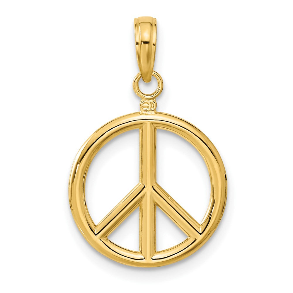 10K 3-D Peace Sign Pendant