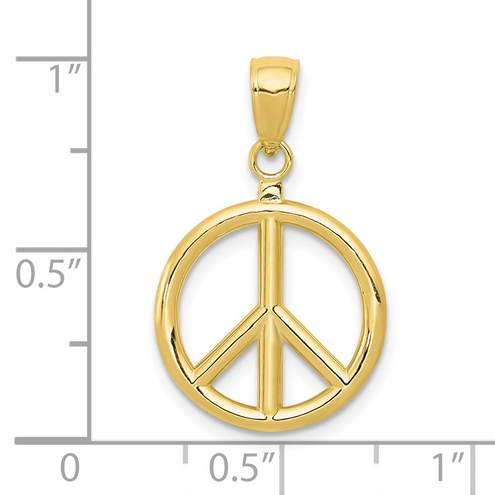 10K 3-D Peace Sign Pendant