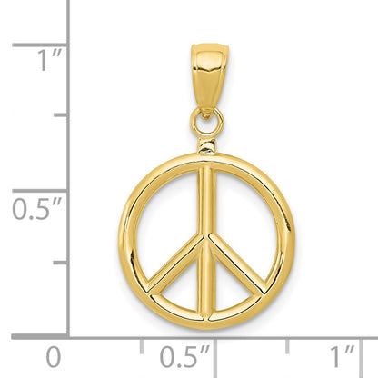 10K 3-D Peace Sign Pendant