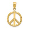 10K 3-D Peace Sign Pendant