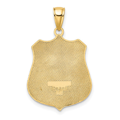 10k Large POLICE Badge Pendant