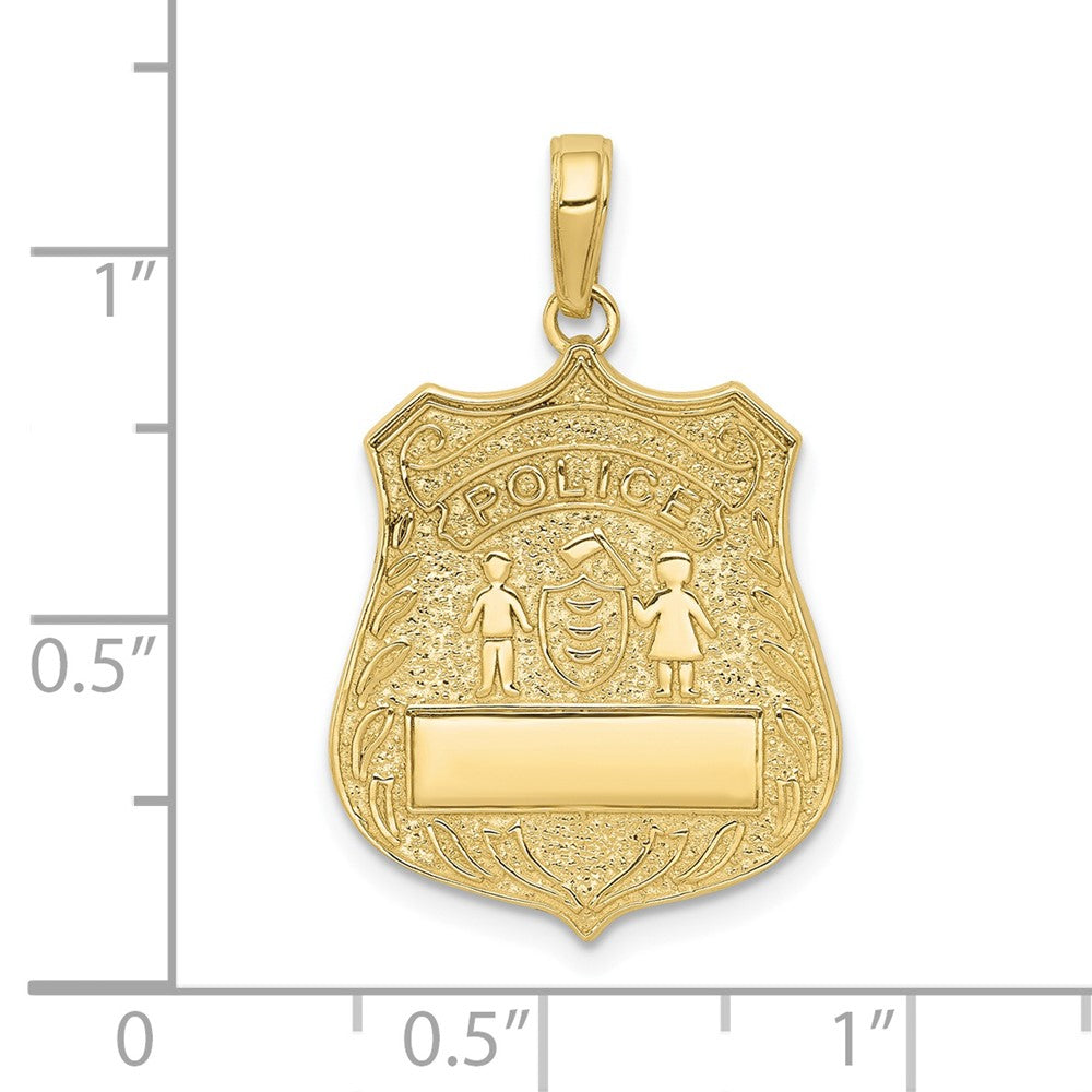 10k Large POLICE Badge Pendant