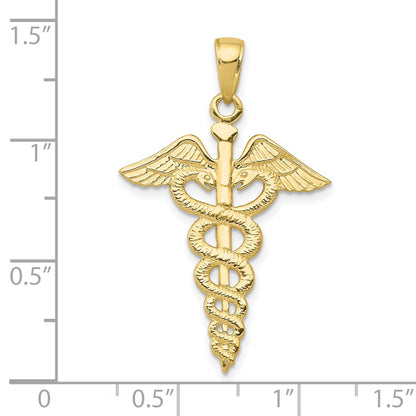 10k Large Caduceus Pendant