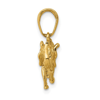 10K Polished 3-D Elephant Pendant