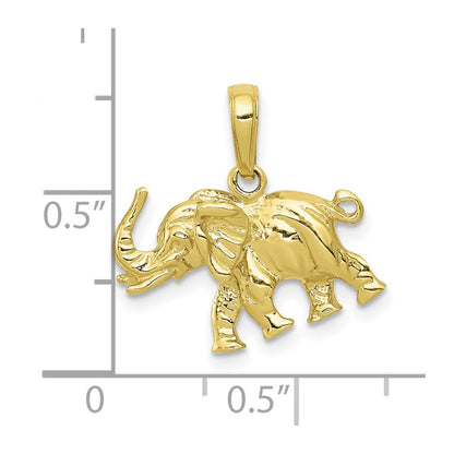 10K Polished 3-D Elephant Pendant