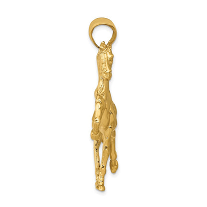 10k Large Solid Polished Open-Backed Horse Pendant