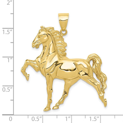 10k Large Solid Polished Open-Backed Horse Pendant