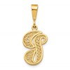 10k Large Filigree Initial G Pendant