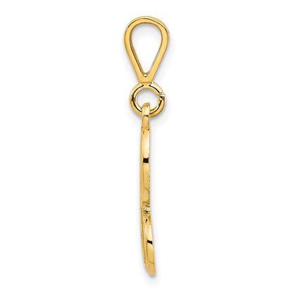 10k Initial H Pendant