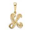 10k Large Filigree Initial K Pendant