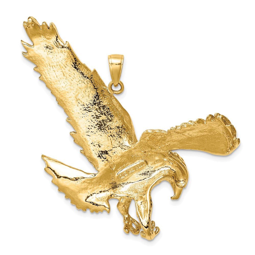 10k Solid Polished Large Eagle Pendant