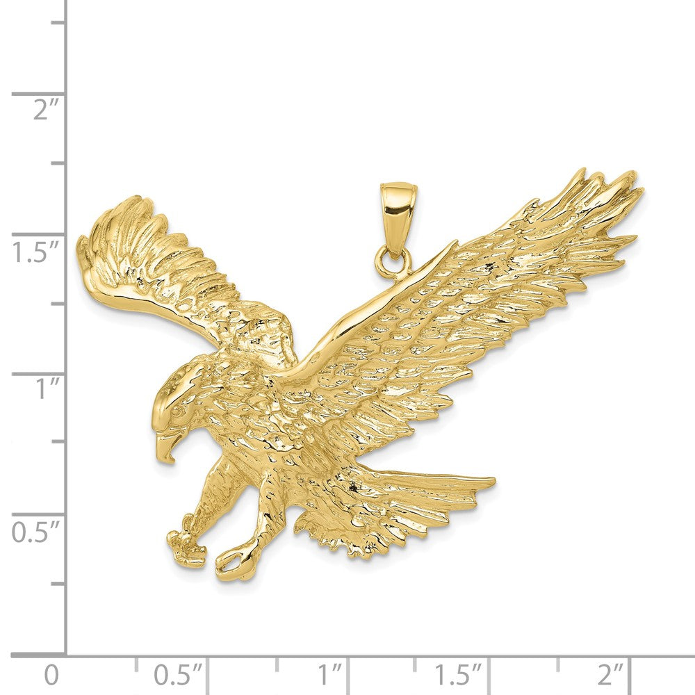10k Solid Polished Large Eagle Pendant