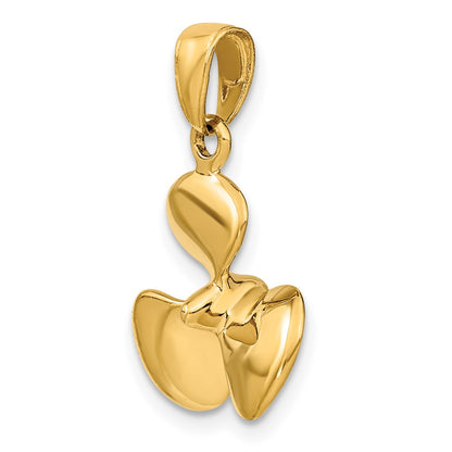 10K Polished 3-D Propeller Pendant