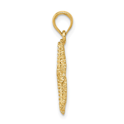 10k Polished Open-Backed Starfish Pendant