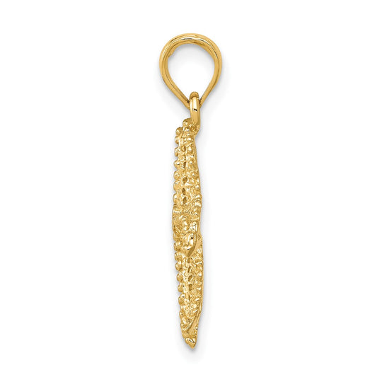10k Polished Open-Backed Starfish Pendant