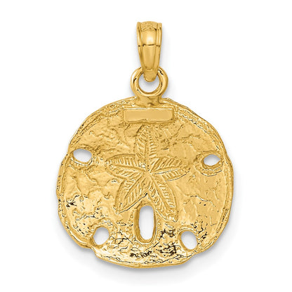 10K Polished Cut-out Sand Dollar Pendant