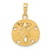 10K Polished Cut-out Sand Dollar Pendant