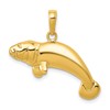 10K Large Solid Polished Manatee Pendant