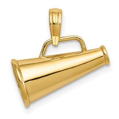 10K Polished 3-D Megaphone Pendant