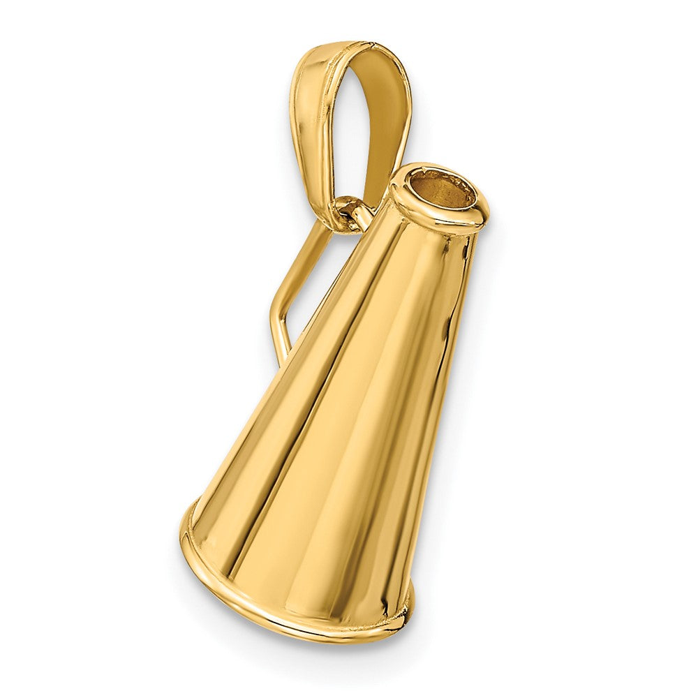 10K Polished 3-D Megaphone Pendant