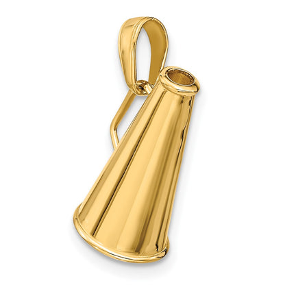 10K Polished 3-D Megaphone Pendant