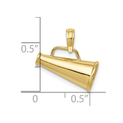 10K Polished 3-D Megaphone Pendant