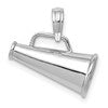 10K White Gold Polished 3-D Megaphone Pendant
