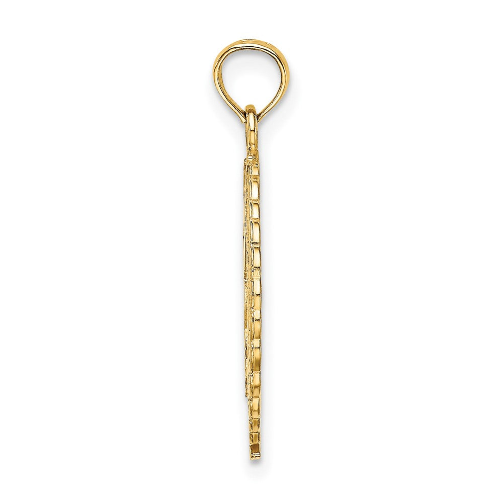 10K Solid Polished Framed Gymnast in Wreath Pendant
