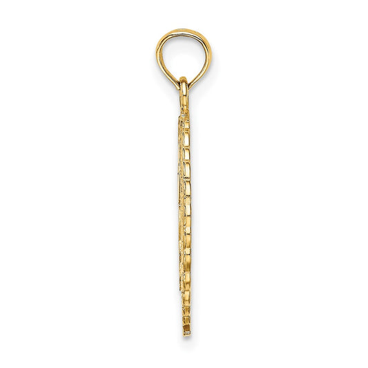 10K Solid Polished Framed Gymnast in Wreath Pendant