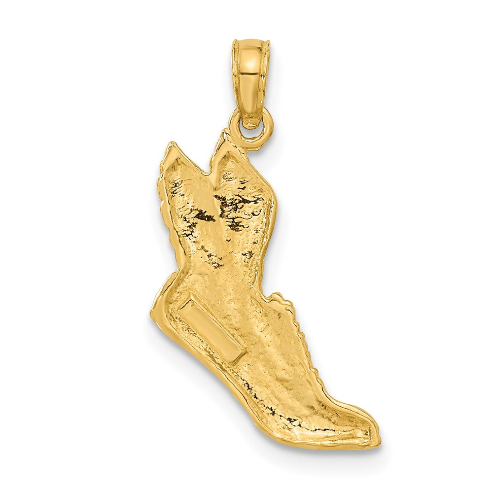 10K Polished Running Shoe with Wings Pendant