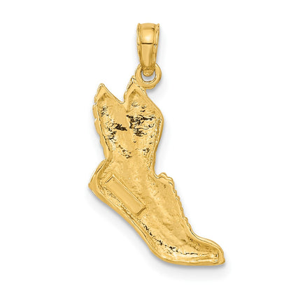 10K Polished Running Shoe with Wings Pendant