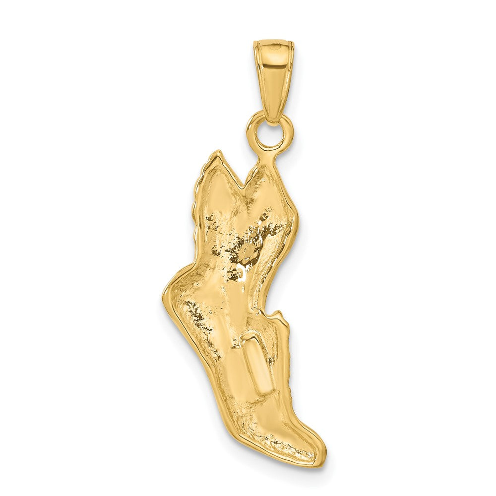 10K Polished Running Shoe with Wings Pendant