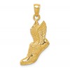 10K Polished Running Shoe with Wings Pendant