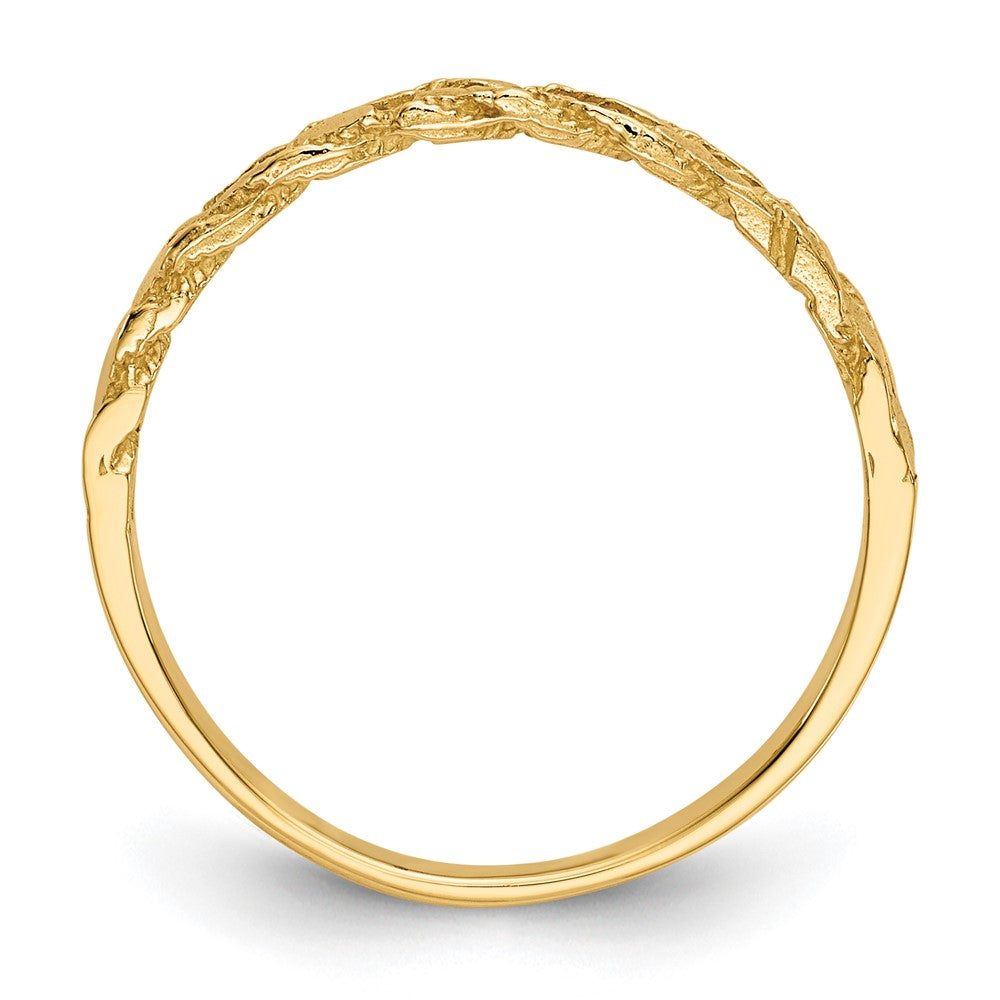 10K Diamond-cut Rope Ring