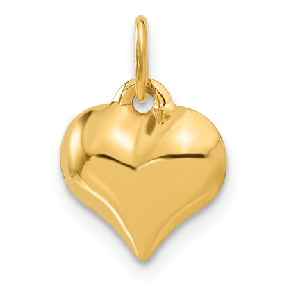 10K 11mm Polished 3-D Puffed Heart Pendant