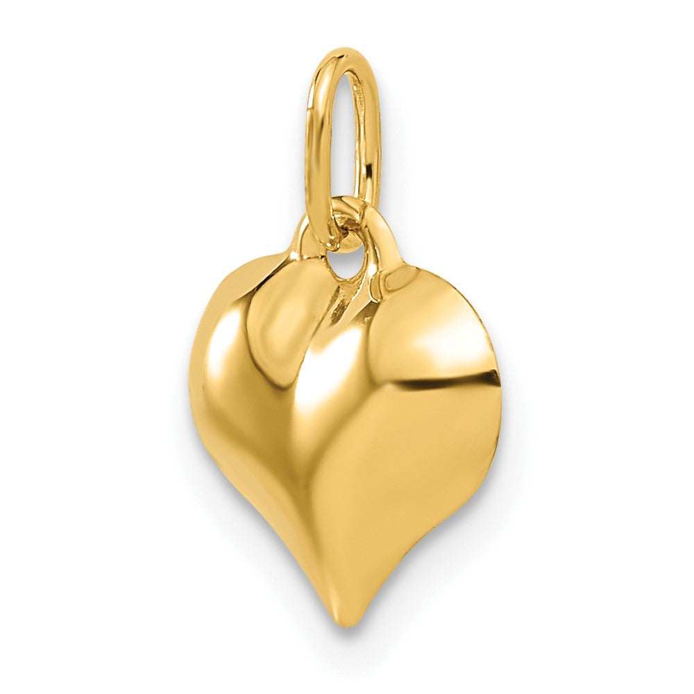 10K 11mm Polished 3-D Puffed Heart Pendant