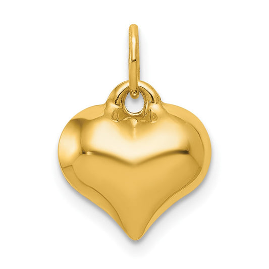 10K 11mm Polished 3-D Puffed Heart Pendant