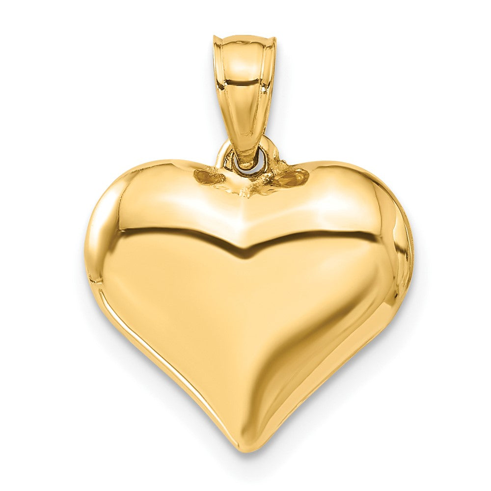 10K 15mm Polished 3-D Puffed Heart Pendant