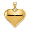 10K 22mm Polished 3-D Puffed Heart Pendant