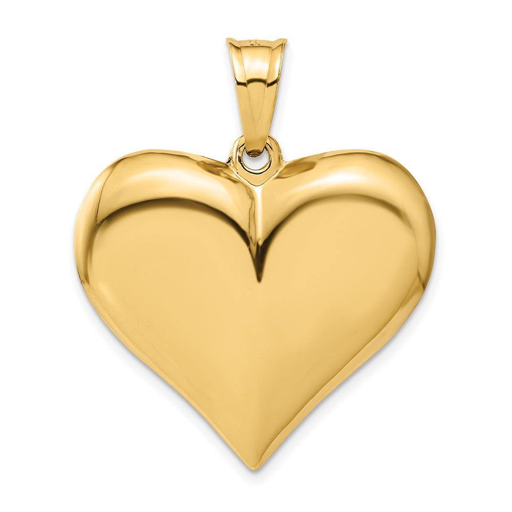 10K 31mm Polished 3-D Puffed Heart Pendant