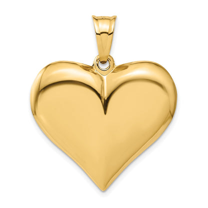 10K 31mm Polished 3-D Puffed Heart Pendant
