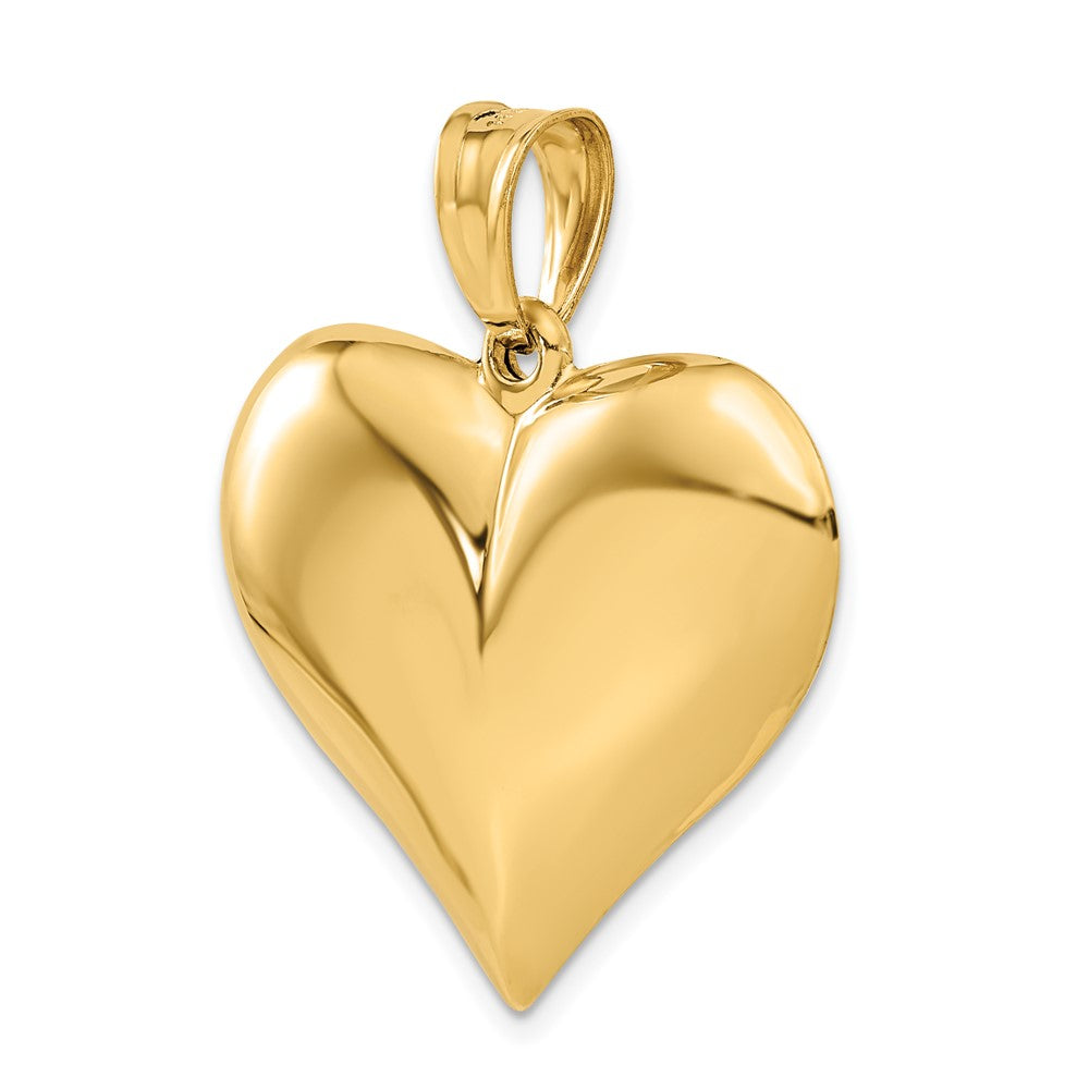 10K 31mm Polished 3-D Puffed Heart Pendant