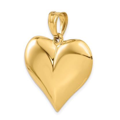 10K 31mm Polished 3-D Puffed Heart Pendant