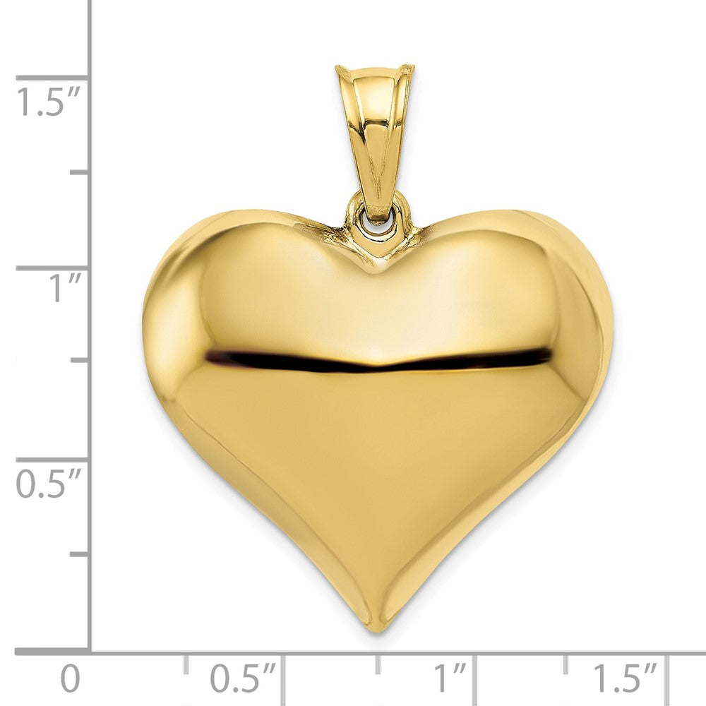 10K 31mm Polished 3-D Puffed Heart Pendant