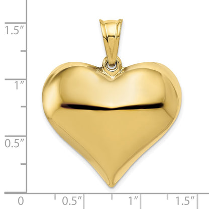 10K 31mm Polished 3-D Puffed Heart Pendant