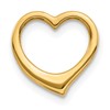 10K Polished 12mm Medium Floating Heart Chain Slide