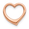 10K Rose Gold Polished 12mm Medium Floating Heart Chain Slide