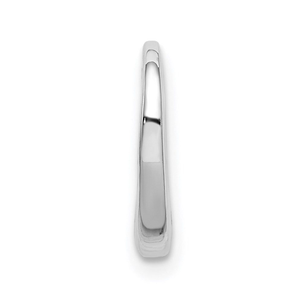 10K White Gold Polished 12mm Medium Floating Heart Chain Slide