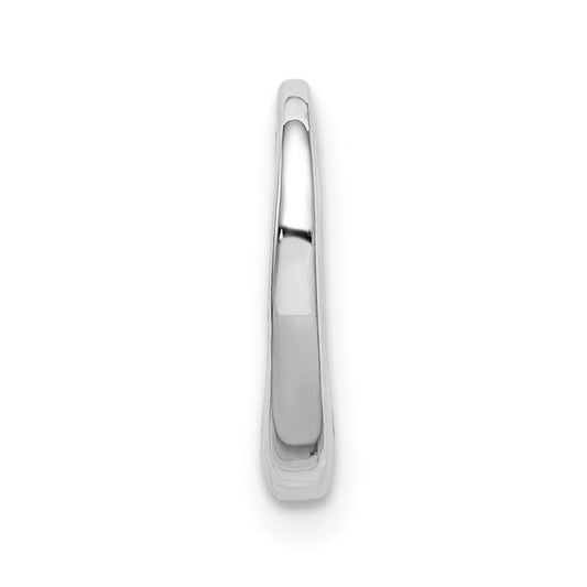 10K White Gold Polished 12mm Medium Floating Heart Chain Slide