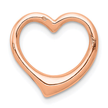 10K Rose Gold Polished 15mm Large Floating Heart Chain Slide